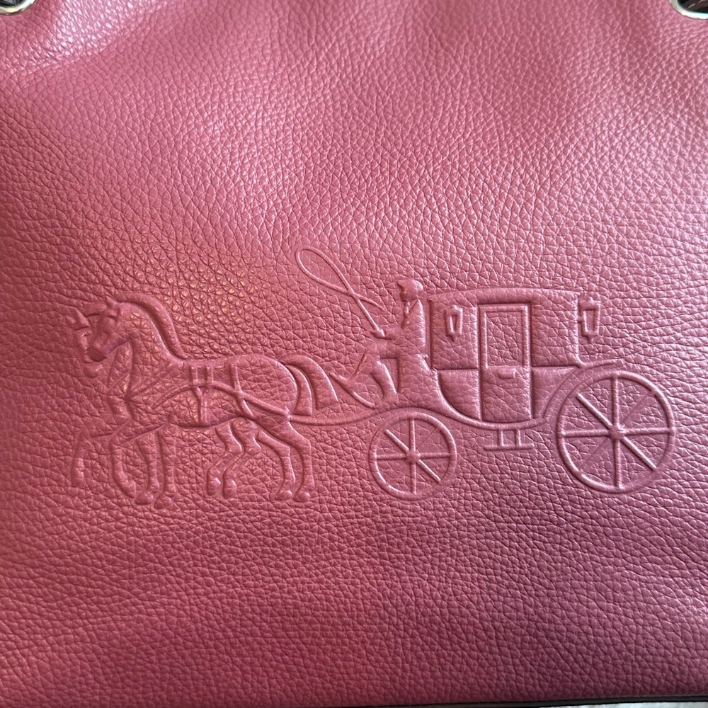 NWTS Coach Andy Tote w/Horse & Carriage Light Raspberry pebbled leather - Picture 7 of 16